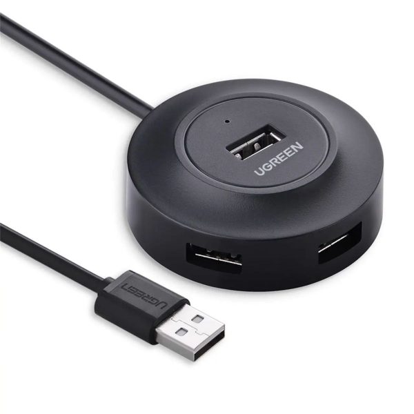 Bộ chia Hub  4 cổng USB 2.0 25cm Ugreen 50261 CR106, 480 Mbps, giắc cắm DC