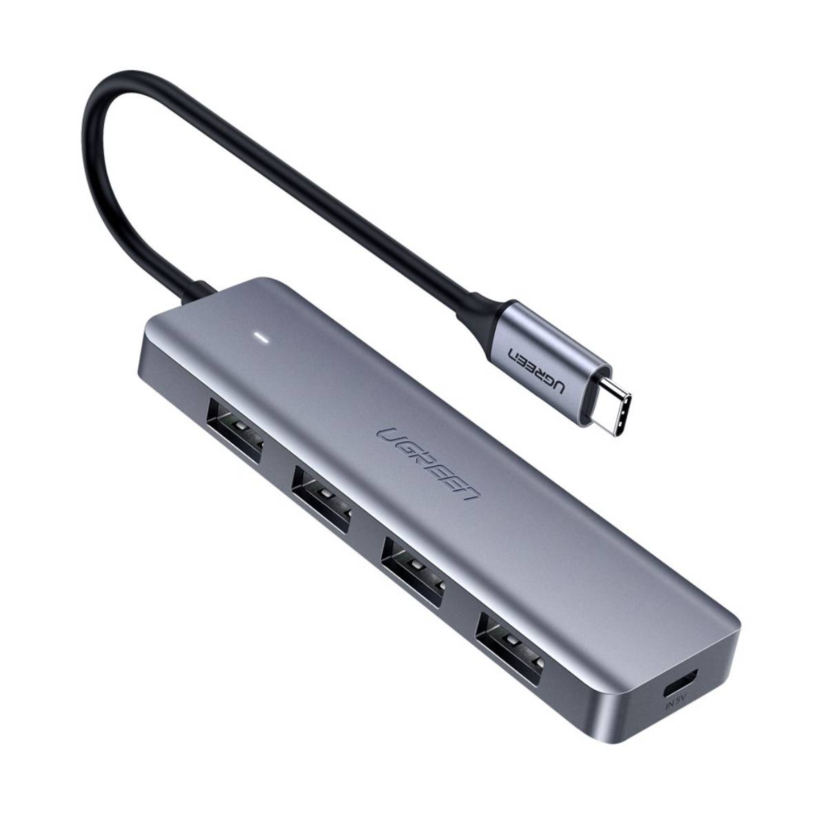 Thiết bị chuyển đổi 20cm Ugreen 70336 CM219 Type-C to 4*USB 3.0, tốc độ truyền 5Gbps, nguồn 5V-2A