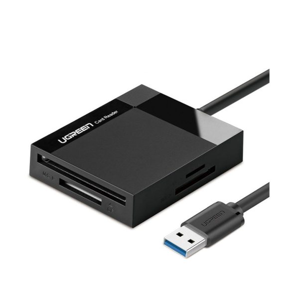 Đầu đọc thẻ USB 3.0 Ugreen 30231 CR125 dài 1m, hỗ trợ SD/TF/MS/CF, tốc độ 5Gbps, Plug and Play