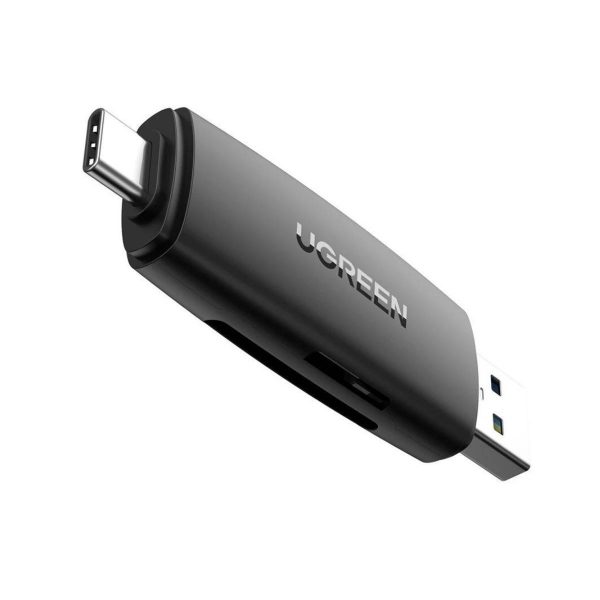 Đầu đọc thẻ từ 2 in 1 Ugreen 80191 CM304 USB 3.1 to USB-A + USB-C, hỗ trợ SD/TF 2TB, 5Gbps