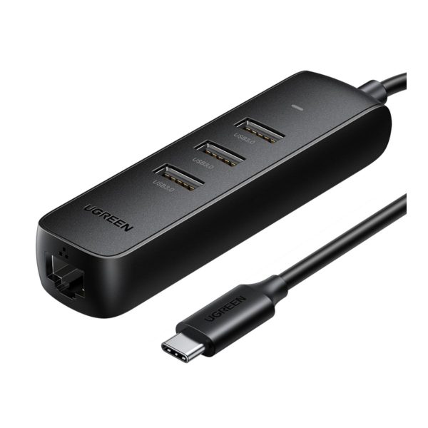 Bộ chia 3 cổng Ugreen 10917 CM416 Type C to 3*USB 3.0 + LAN 10/100Mbps, tốc độ 5Gbps, Plug&Play