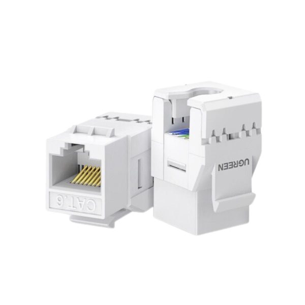 Nhân mạng âm tường Cat6 8P8C Ugreen 30844 Hỗ trợ 10Gbps Cao Cấp Chính Hãng