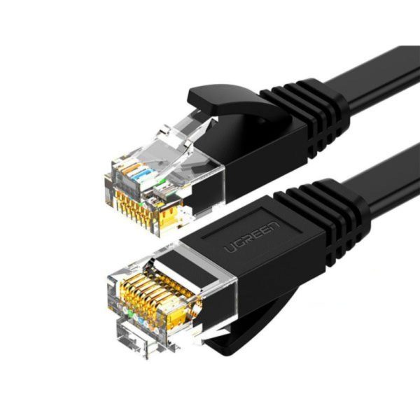 Cáp mạng đúc sẵn dẹt Cat6 dài 30m 26AWG Ugreen 50182 cao cấp (màu đen)