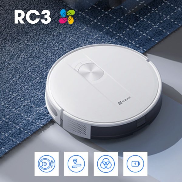 Robot hút bụi thông minh Ezviz RC3 lực hút 2700Pa, tự động làm sạch, pin 2600mAh