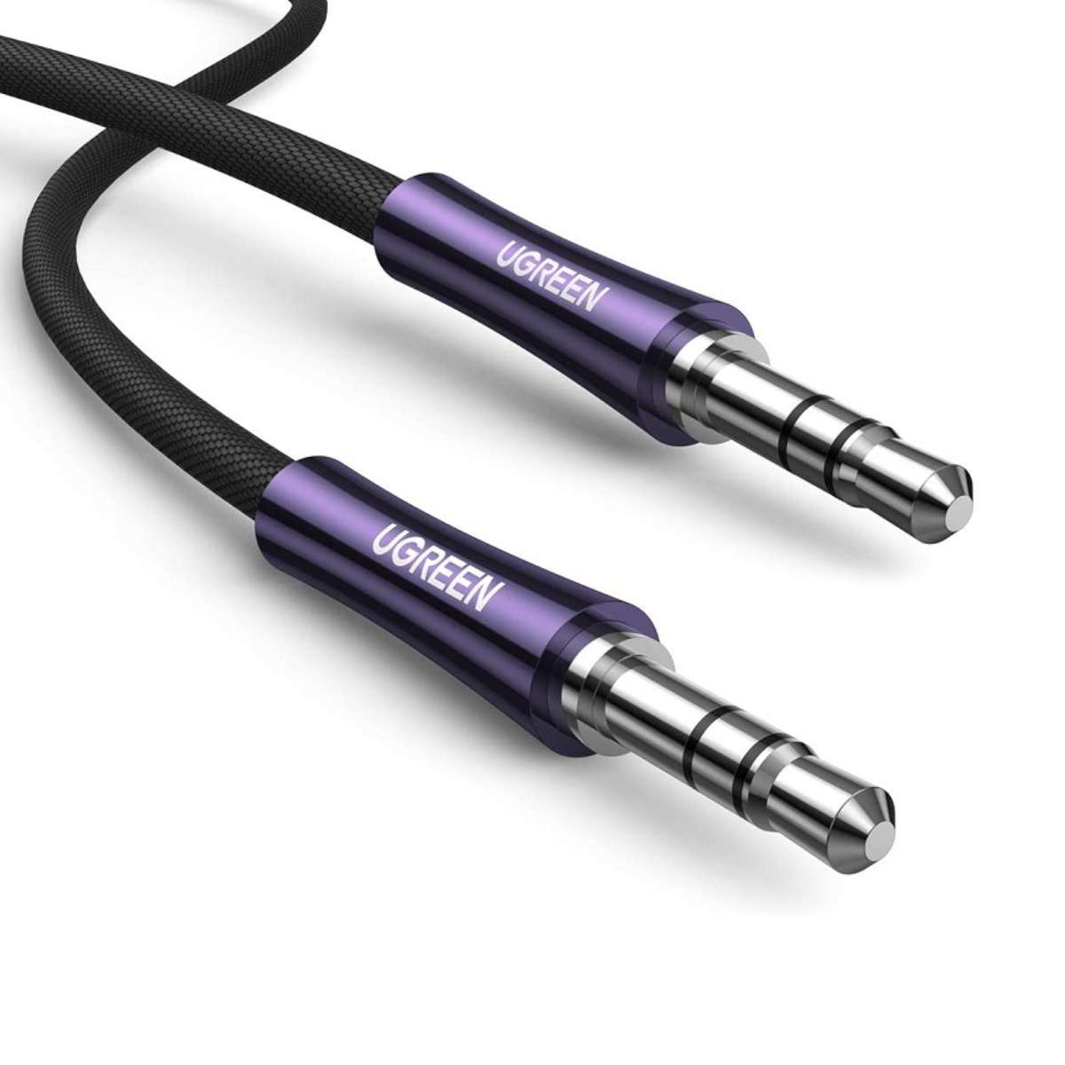 Ugreen 3.5mm 3 cực Male to Male Cáp âm thanh vỏ đồng mạ bạc 2m 80852