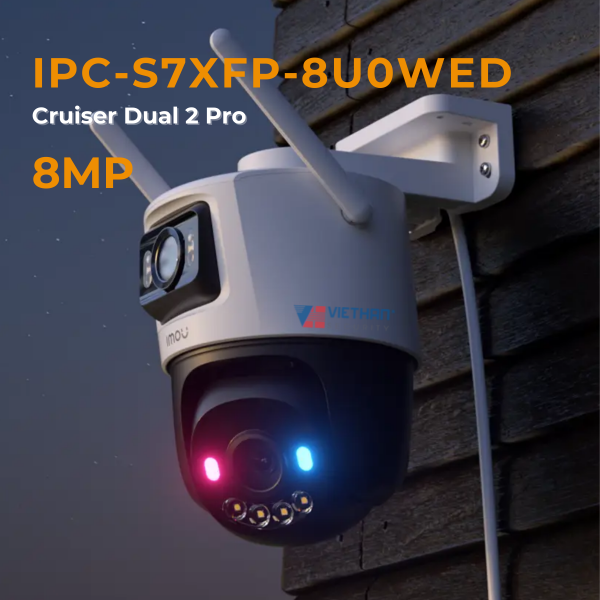 Camera Cruiser Dual 2 Pro IMOU IPC-S7XFP-8U0WED - Wifi Ngoài Trời, Ống Kính Kép, Chống Nước IP66