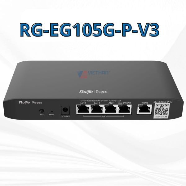 Router cân bằng tải Smart Gateway Ruijie RG-EG105G-P-V3 100 Users, 5 cổng 1000BASE-T
