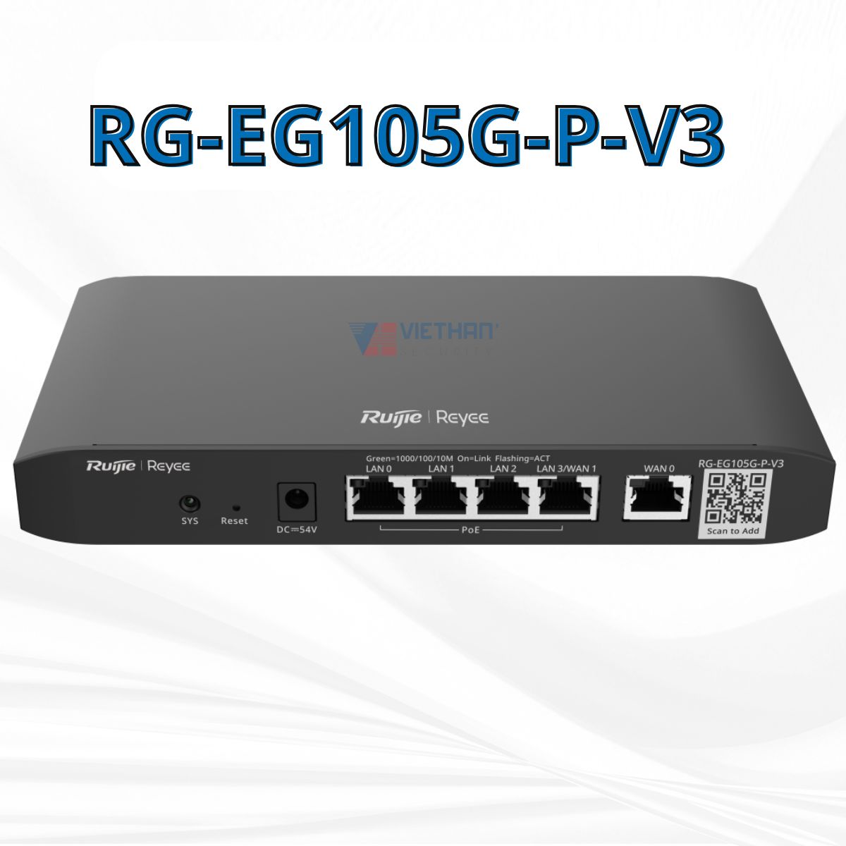 Router cân bằng tải Smart Gateway Ruijie RG-EG105G-P-V3 100 Users, 5 cổng 1000BASE-T