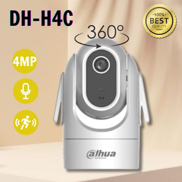 Camera Wifi trong nhà DAHUA DH-H4C 4MP 2K, hồng ngoại 15m, đàm thoại 2 chiều, âm thanh cảnh báo.