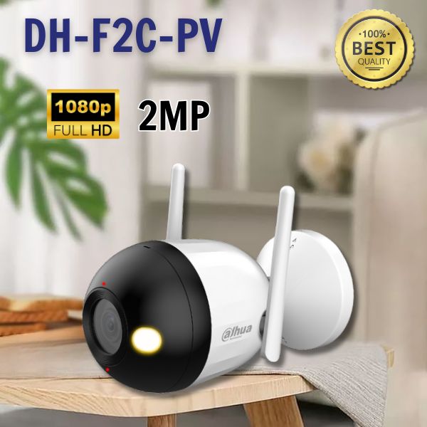 Camera Wifi Bullet 2MP Full- Color DAHUA DH-F2C-PV, Đàm thoại 2 chiều, IP67, Hồng ngoại 30m.
