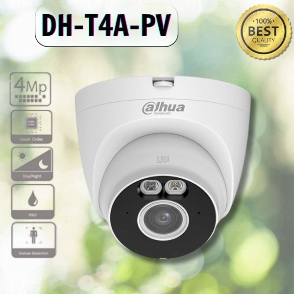 Camera Wifi dome 4MP DAHUA DH-T4A-PV, đèn LED, đàm thoại 2 chiều, phát hiện thông minh.