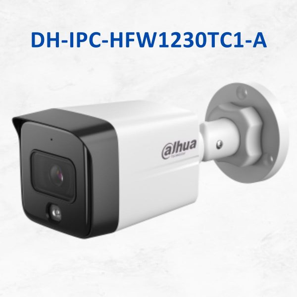 Camera IP hồng ngoại bullet 2MP DAHUA DH-IPC-HFW1230TC1-A, Phát hiện con người, tích hợp mic.
