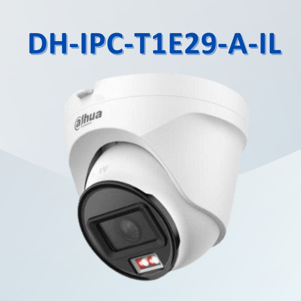 Camera IP ECO Dome 2MP DAHUA DH-IPC-T1E29-A-IL, Đèn LED, tích hợp MIC, phát hiện con người.