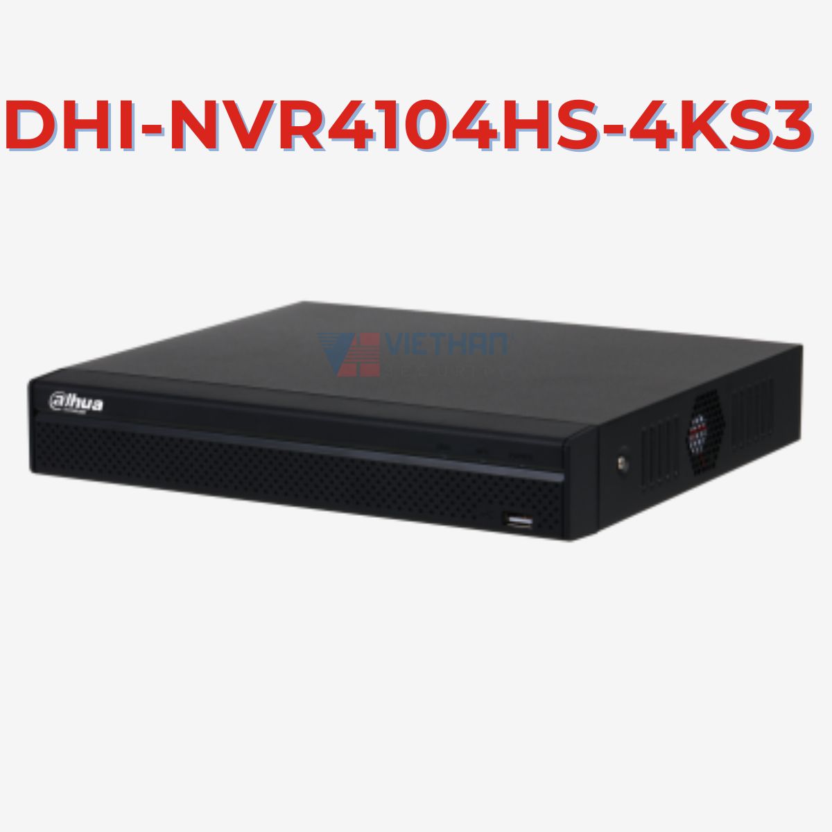 Đầu ghi hình camera IP 4 kênh 12MP Dahua DHI-NVR4104HS-4KS3, hỗ trợ 1 ổ cứng 20TB, băng thông đầu vào 80Mbps