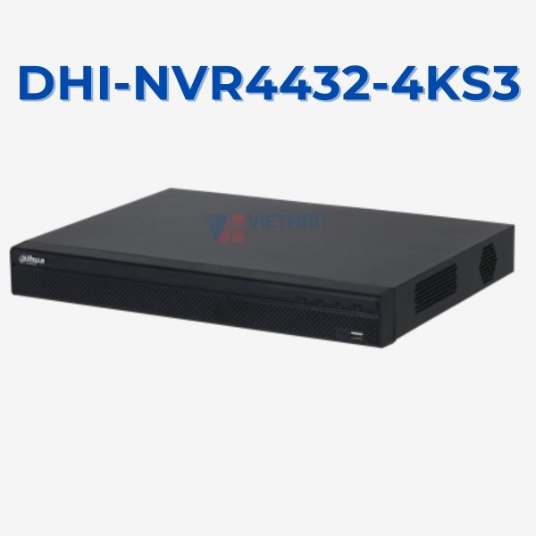 Đầu ghi hình camera IP 32 kênh 12MP Dahua DHI-NVR4432-4KS3, hỗ trợ 4 ổ cứng 20TB, băng thông đầu vào 160Mbps