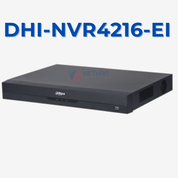 Đầu ghi hình camera IP 16 Kênh 16MP Dahua DHI-NVR4216-EI, Hỗ trợ 4k, 2 ổ cứng 16TB, tính năng AI