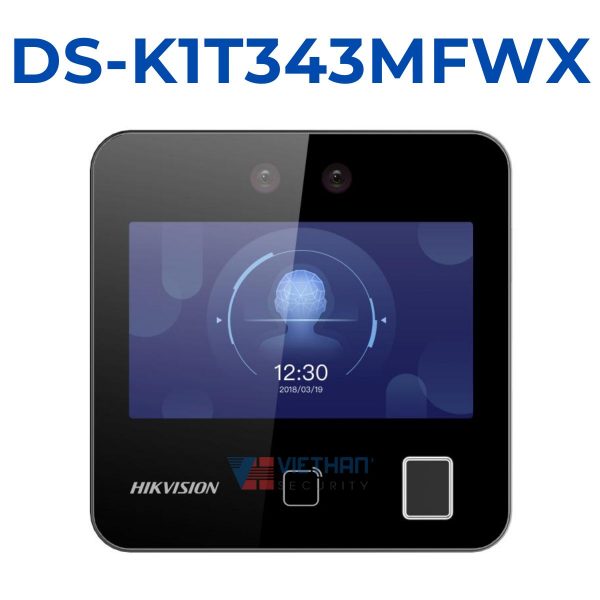 Máy chấm công khuôn mặt, vân tay  HIKVISION DS-K1T343MFWX, Đàm thoại 2 chiều, 1500 khuôn mặt