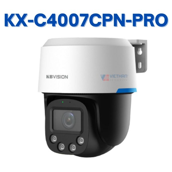 Camera IP PoE 4MP KBVISION KX-C4007CPN-PRO, Đàm thoại 2 chiều, Tính năng Ai, Đèn LED