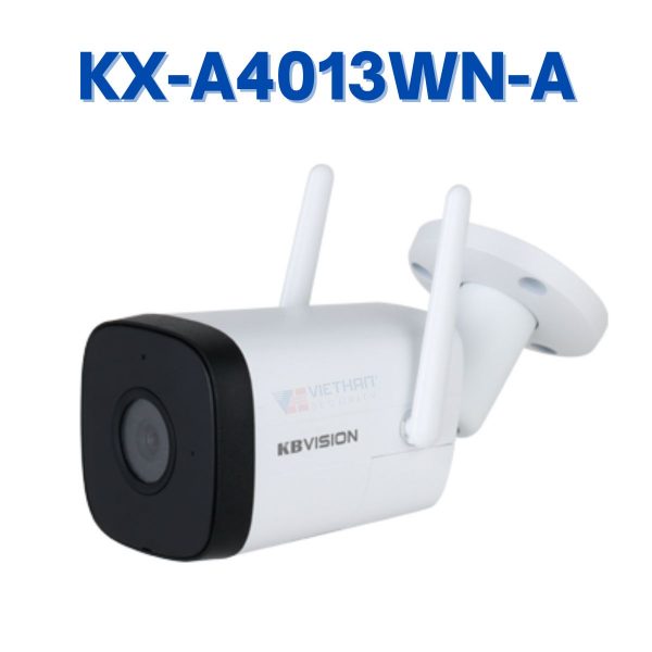 Camera IP WIFI 4MP ngoài trời KBVISION KX-A4013WN-A, Đàm thoại 2 chiều, Wifi AP, Hồng ngoại 30m
