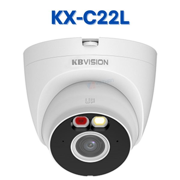 Camera Wifi Dome Full Color KBVISION KX-C22L 2MP, Đàm thoại 2 chiều, báo động đèn và còi hú, Đèn LED