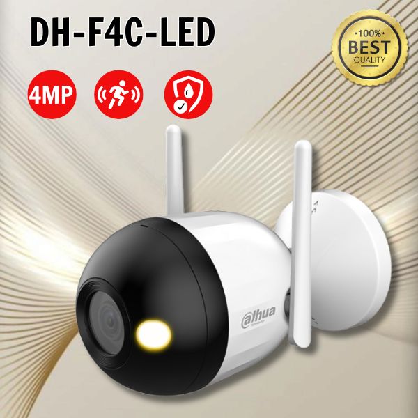Camera IP Wifi Bullet 4MP DAHUA DH-F4C-LED, Đàm thoại 2 chiều, Đèn LED 30m, Ánh sáng kép thông minh.