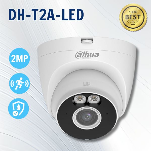 Camera IP Dome Full Color 2MP DAHUA DH-T2A-LED, Đàm thoại 2 chiều, Đèn LED 30m, Phát hiện chuyển động