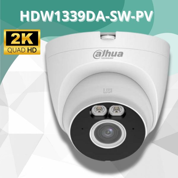 Camera IP Wifi Turret 3MP DAHUA DH-IPC-HDW1339DA-SW-PV, Đàm thoại 2 chiều,Phát hiện chuyển động, Còi báo