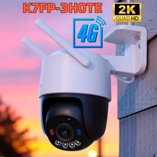 Camera dùng sim 4G Imou IPC-K7FP-3H0TE 3Mp 2K, Đèn báo động nháy xanh đỏ, Đàm thoại 2 chiều, full color.