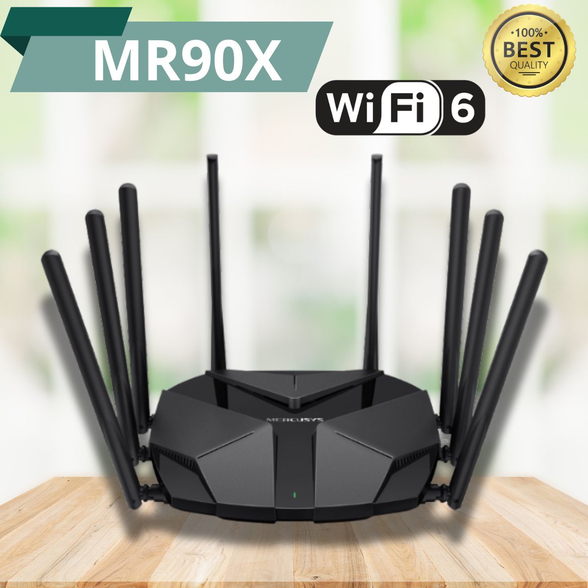 Thiết bị phát Wi-Fi 6 Mercusys MR90X Băng tần kép AX6000, Kết nối có dây Gigabit, Bảo mật toàn diện