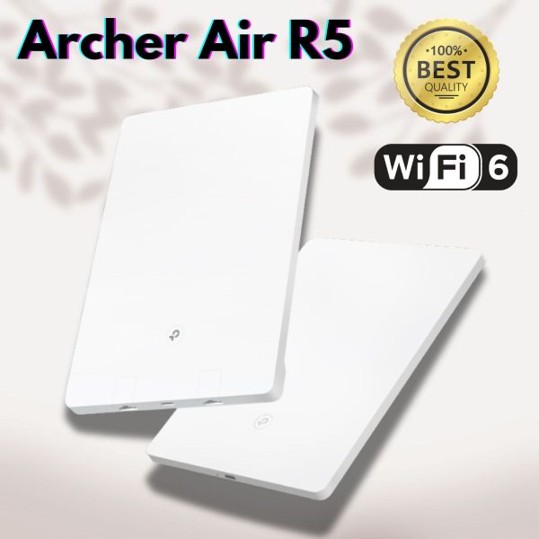 Bộ phát mạng Archer Air R5 Wi-Fi 6 Băng tần kép AX3000, Chuyển vùng thông minh, Kết nối mượt mà, Thiết kế siêu mỏng và tối giản