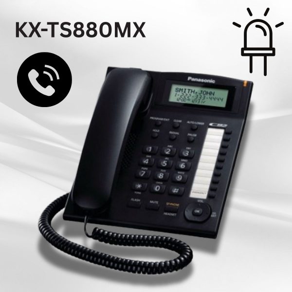 Điện thoại bàn Panasonic KX-TS880MX Màu đen, Màn hình LCD, Quay số nhanh