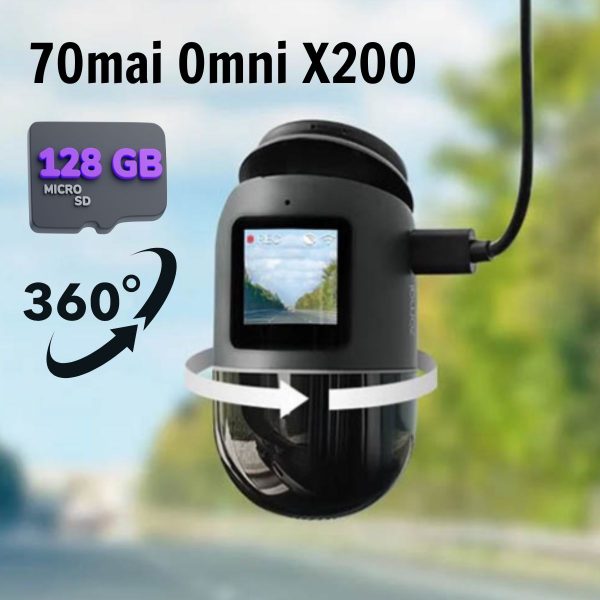 Camera hành trình Full HD 70mai Omni X200 128G, Xoay 360 độ, Tầm nhìn ban đêm siêu nét