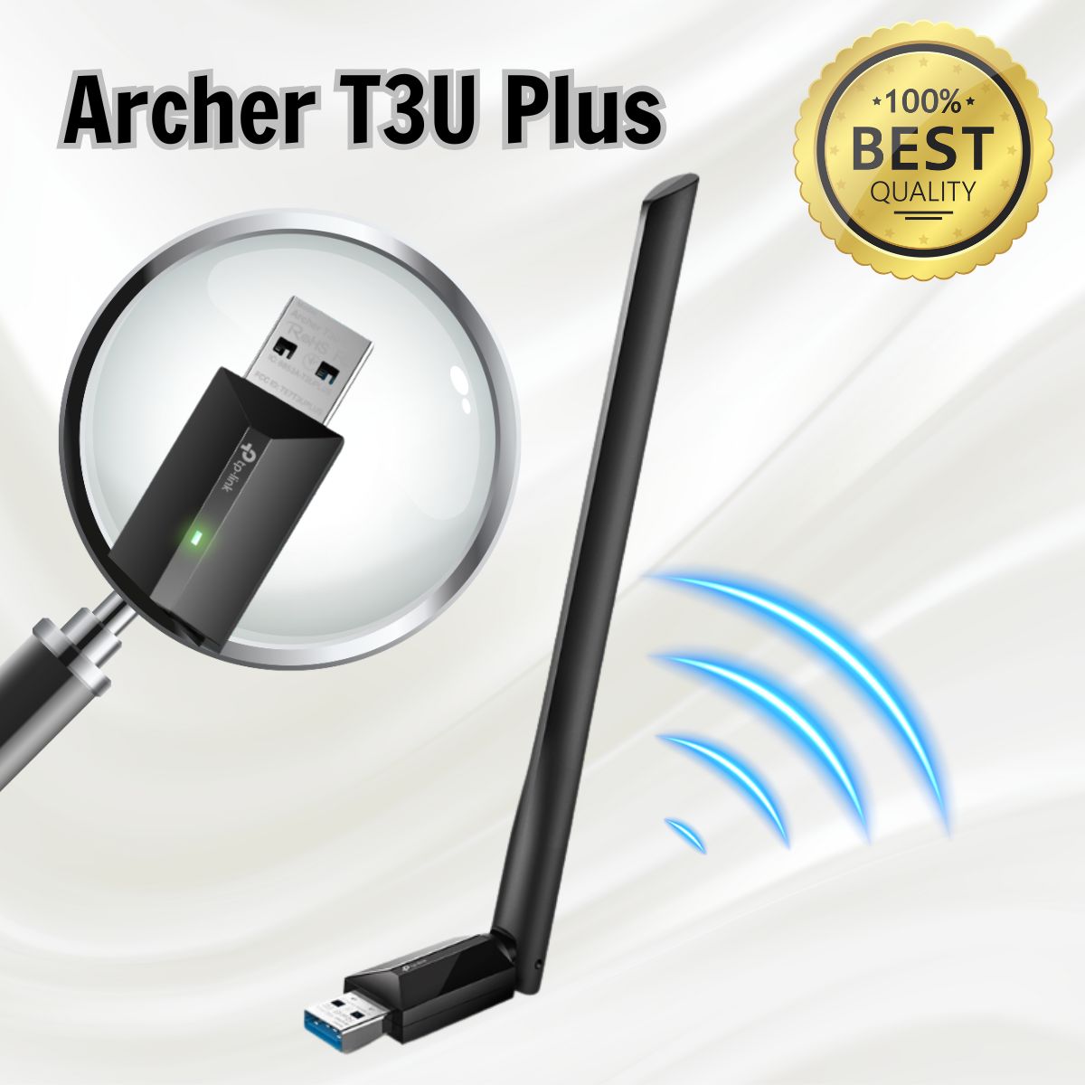 Bộ chuyển đổi USB Wi-Fi Archer T3U Plus Băng tần kép độ lợi cao AC1300, USB 3.0, Công nghệ MU MIMO