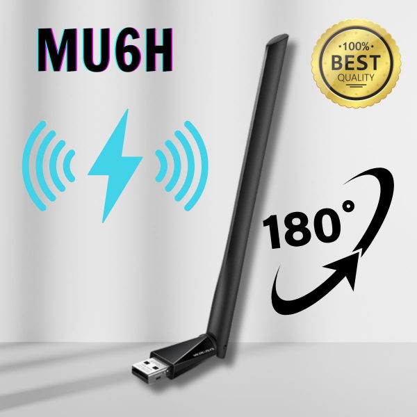 Bộ Chuyển Đổi USB Wi-Fi Băng Tần Kép AC650 MU6H, Ăng-ten ngoài độ lợi cao, Cáp nối dài