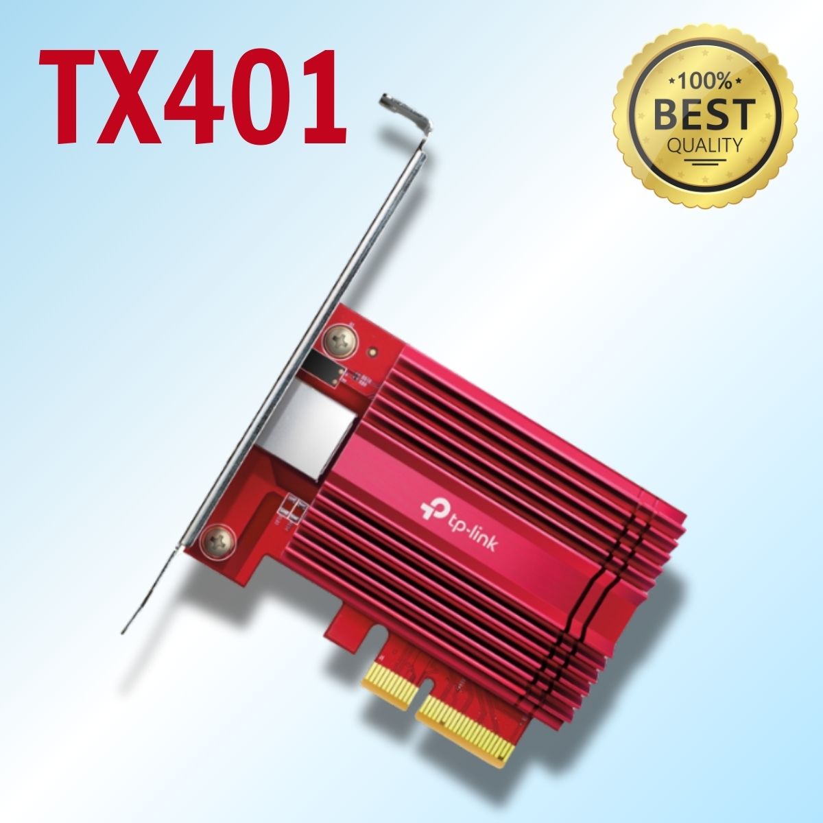 Bộ Chuyển Đổi Mạng PCI Express TX401 10 Gigabit, PCIe 3.0 ×4, Hỗ trợ tiêu chuẩn mạng 10/5/2.5/1 Gbps và 100 Mbps