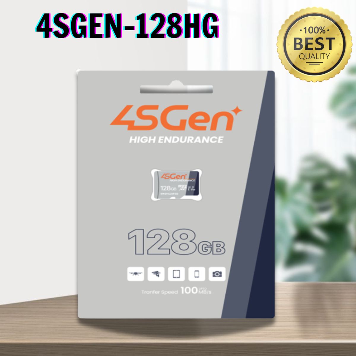 Thẻ nhớ Micro SD 4SGEN-128HG Dung lượng 128GB, Tốc độ đọc 100MB/s, Tốc độ ghi 40MB/s