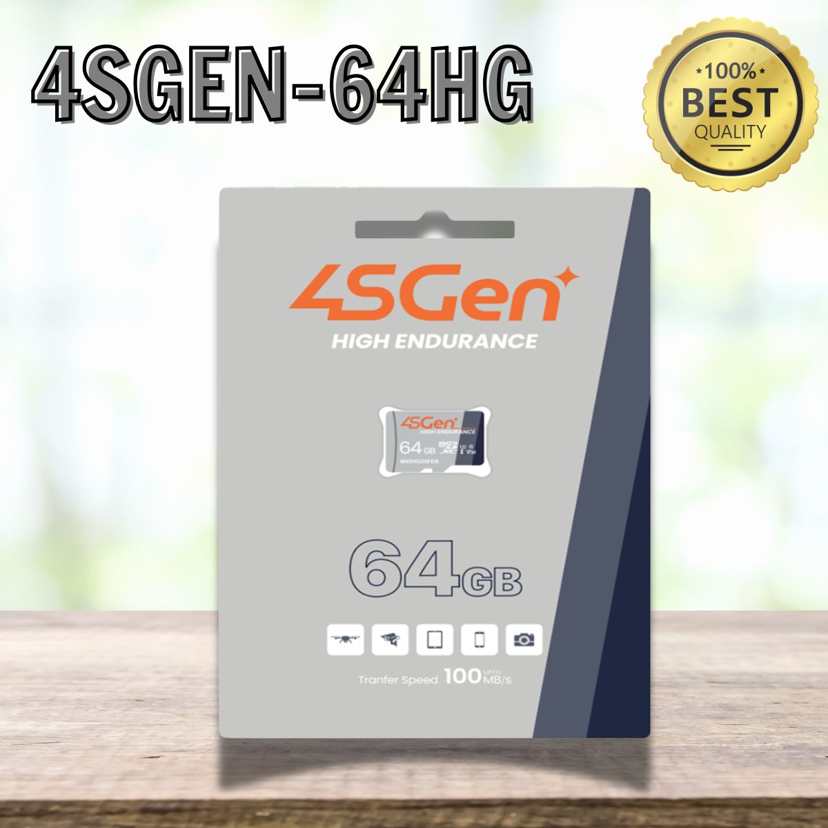 Thẻ nhớ Micro SD 4SGEN-64HG Dung lượng 64GB, Tốc độ đọc 100MB/s, Tốc độ ghi 40MB/s