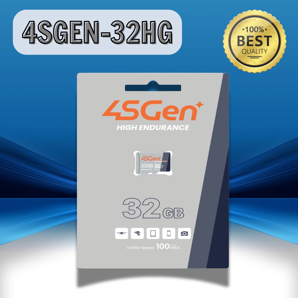 Thẻ nhớ Micro SD 4SGEN-32HG Dung lượng 32GB, Tốc độ đọc 100MB/s, Tốc độ ghi 30MB/s