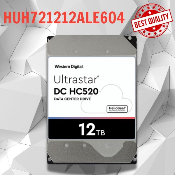 Ổ cứng HDD 12TB WD Enterprise Ultrastar DC HC520 HUH721212ALE604, 3.5", SATA 3, Tốc độ vòng quay 7200RPM, Cache 256MB