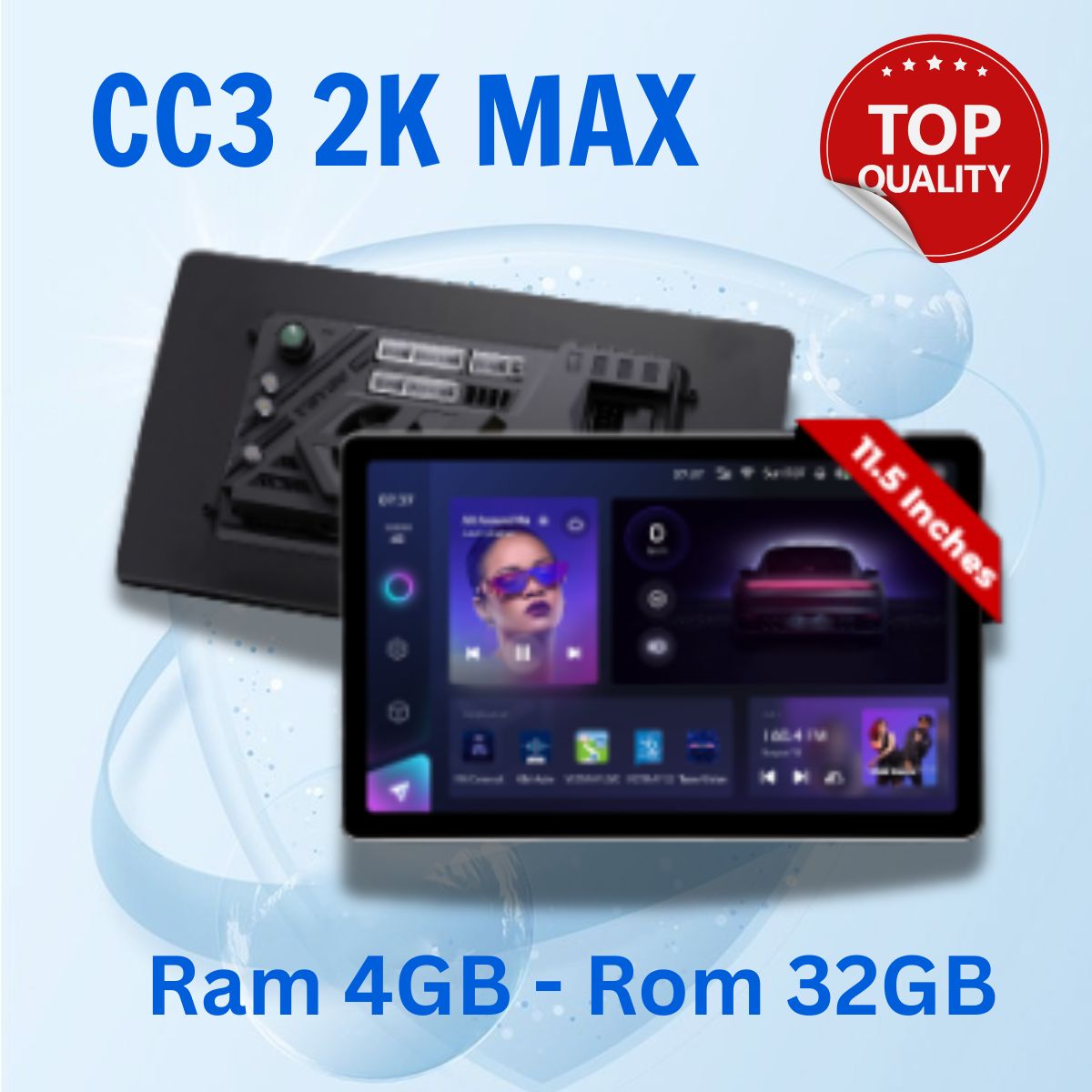 Màn Hình Android TEYES CC3 2K MAX Ram 4GB - Rom 32GB, Hỗ trợ cảnh báo lệch làn, va chạm, Kết nối đa kênh