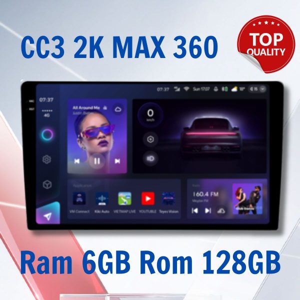 Màn Hình Android TEYES CC3 2K MAX 360 Liền Camera 360 Ram 6GB Rom 128GB, Cảm ứng đa điểm