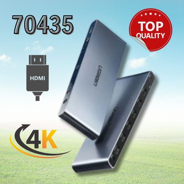 Ugreen 70435 4K 60Hz HDMI 2.0 Matrix 4 vào 2 ra, Hỗ trợ Audio Optical +3.5mm màu đen CM288