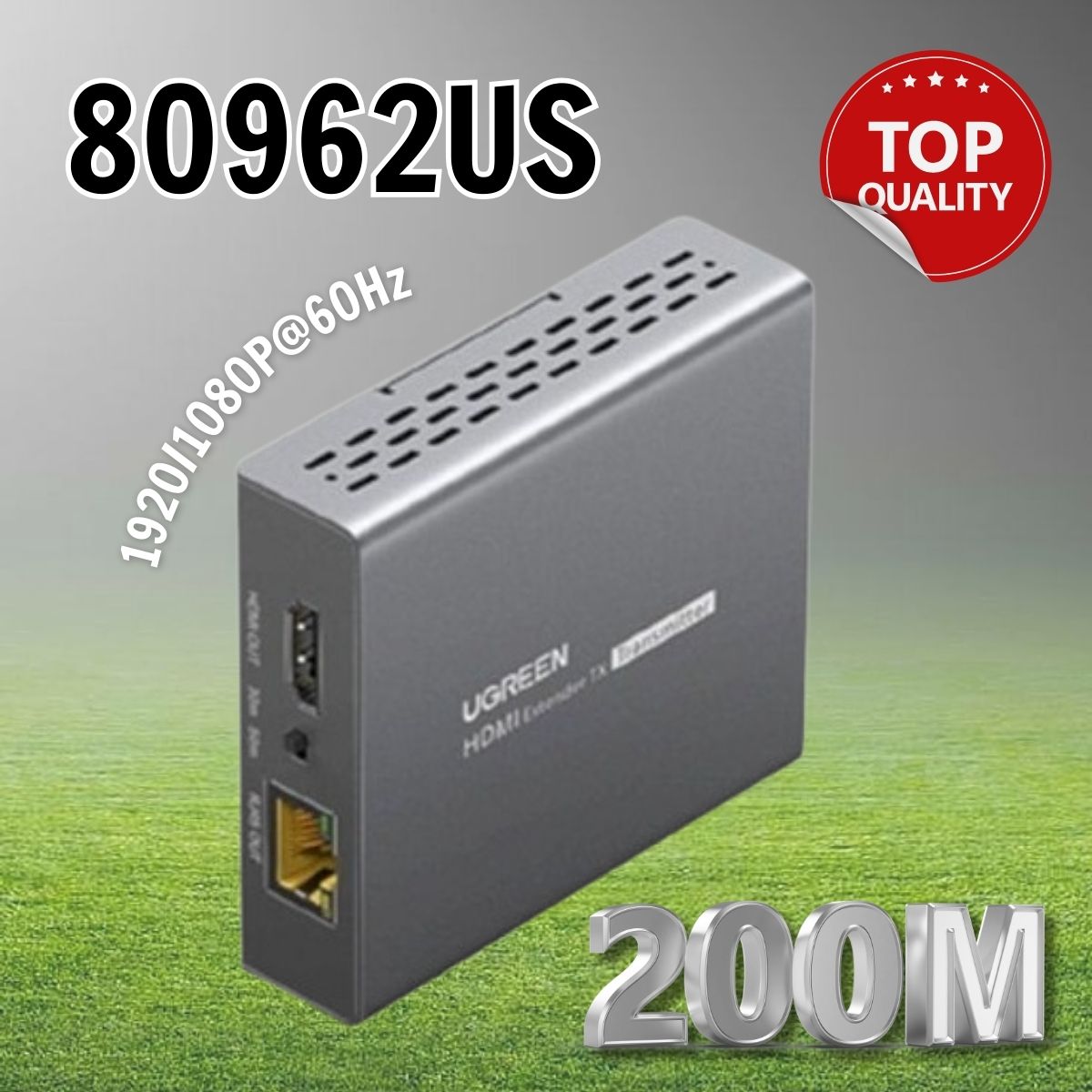 Ugreen 80962US 200m Bộ nhận only Receiver kéo dài tín hiệu HDMI qua cáp mạng RJ45 Cat5e/Cat6