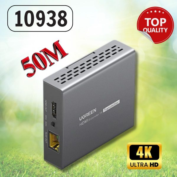 Ugreen 10938 50m 4K60Hz HDMI 2.0 Ethernet Extender with Audio Separation by Lan rj45 Cable CM411