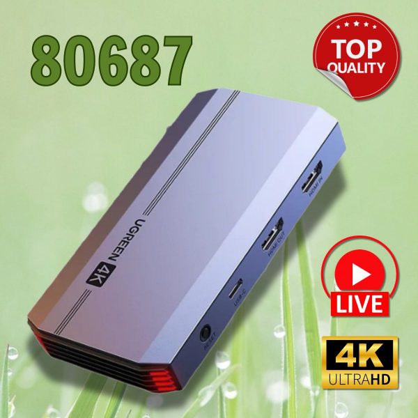 Thiết bị ghi hình hỗ trợ Livestream Capture HDMI 4K@60Hz Ugreen 80687 chính hãng cao cấp, Tín hiệu ổn định