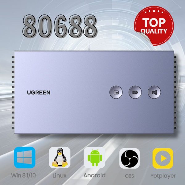 Thiết bị ghi hình hỗ trợ Livestream Capture HDMI 4K@30Hz Ugreen 80688  USB 3.0, Tốc độ truyền tải lên đến 5Gbps