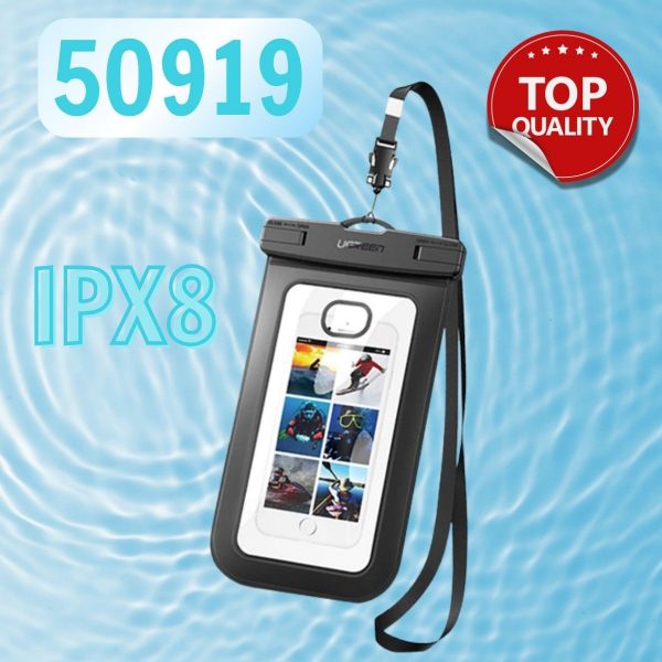 Ugreen 50919 tiêu chuẩn IPX 8 độ sâu 20m Túi đựng điện thoại chống nước trong suốt cho màn hình từ 4 đến 6.5 inch LP186 