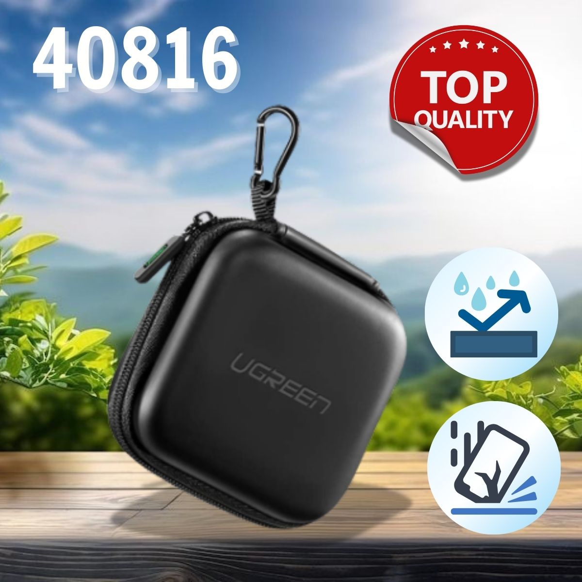 Ugreen 40816 Màu đen Hộp đựng tai nghe chống sốc LP128