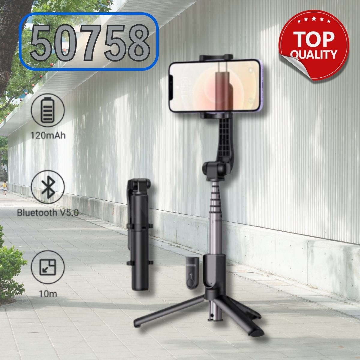 Ugreen 50758 Gậy tự sướng tích hợp Tripod LP508, Remote Bluetooth