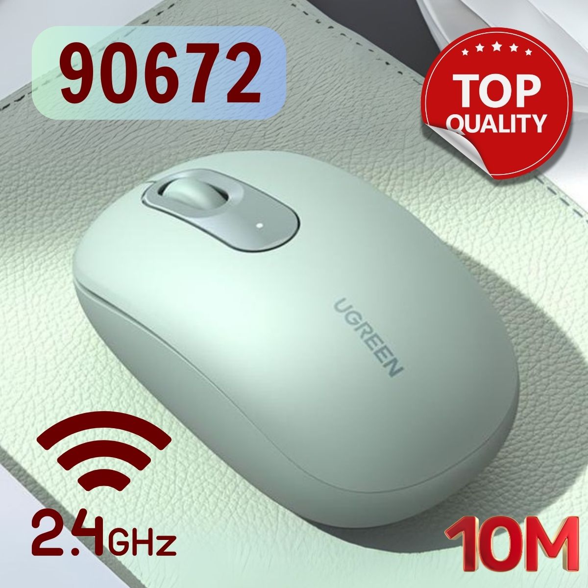 Chuột không dây 2.4Ghz Silent 2400DPI Ugreen 90672 cao cấp (Celadon Green)